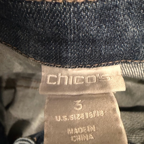 Chico’s Elongated Denim Jacket Medium Wash Size 3 (XL) Longline EUC - Picture 5 of 7